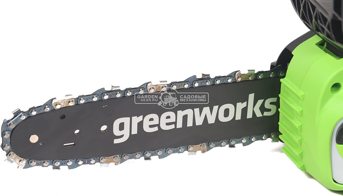 Пила аккумуляторная цепная GreenWorks G24CS25 10&quot; c АКБ 4 А/ч и ЗУ (PRC, 24В, 3/8&quot;-1.1-46E, 2.7 кг)