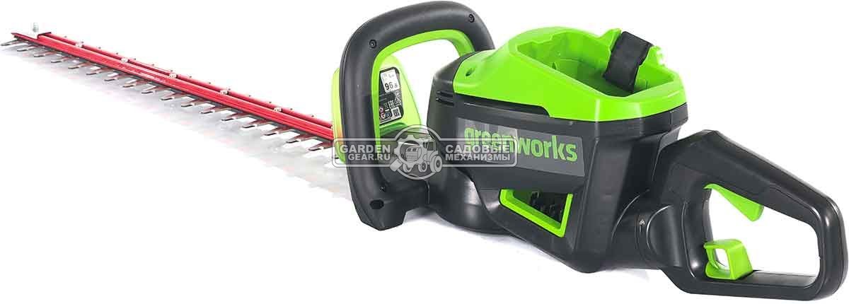 Кусторез аккумуляторный GreenWorks GD60HT66 без АКБ и ЗУ (PRC, BL 60В, 66 см, ветки до 28 мм, 3.2 кг)