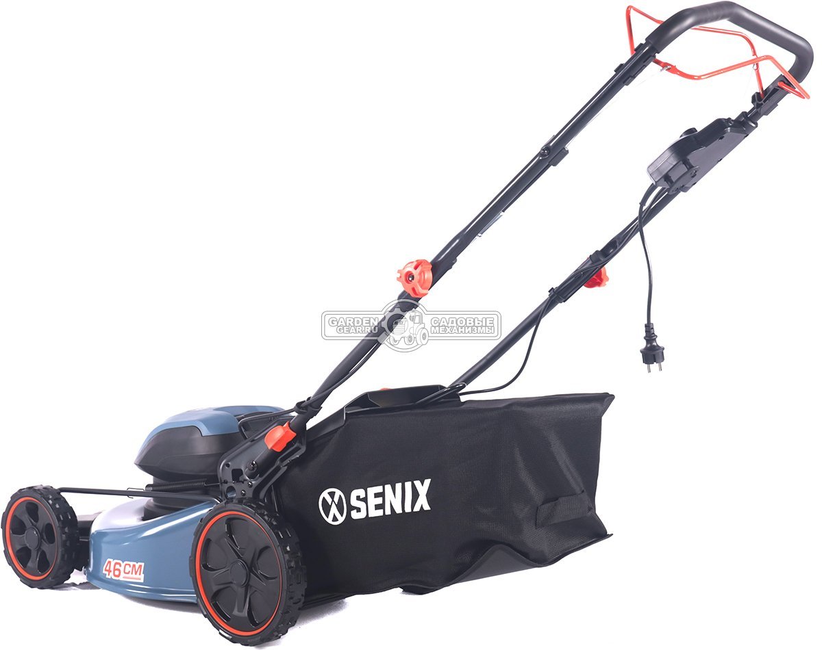 Газонокосилка электрическая самоходная Senix LSSE18-M-EU (PRC, 1800 Вт, 46 см, сталь, 55 л, 25 кг)