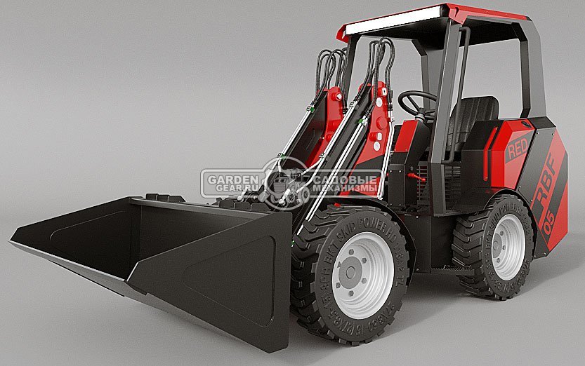 Мини-погрузчик шарнирно сочленённый RED RBF-05 с открытой кабиной Lifan 37 л.с., грузоподъемность до 1000 кг., ковш 300 л., 1600 кг.