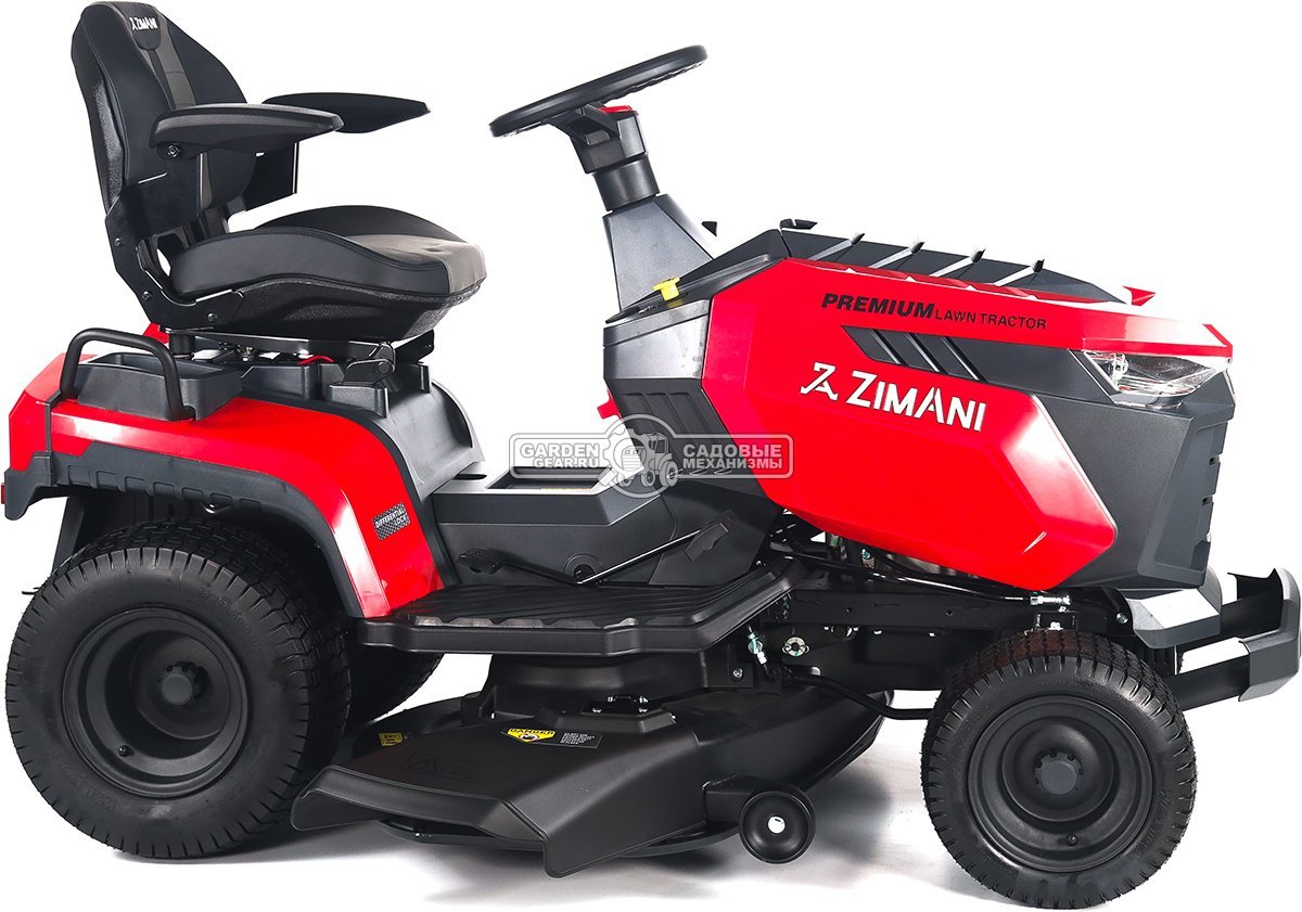 Садовый трактор ZimAni TS108HVD MY2025 (PRC, Loncin 586 куб.см., гидростатика, дифференциал, боковой выброс, шир. кошения 108 см, LED панель, 175 кг)