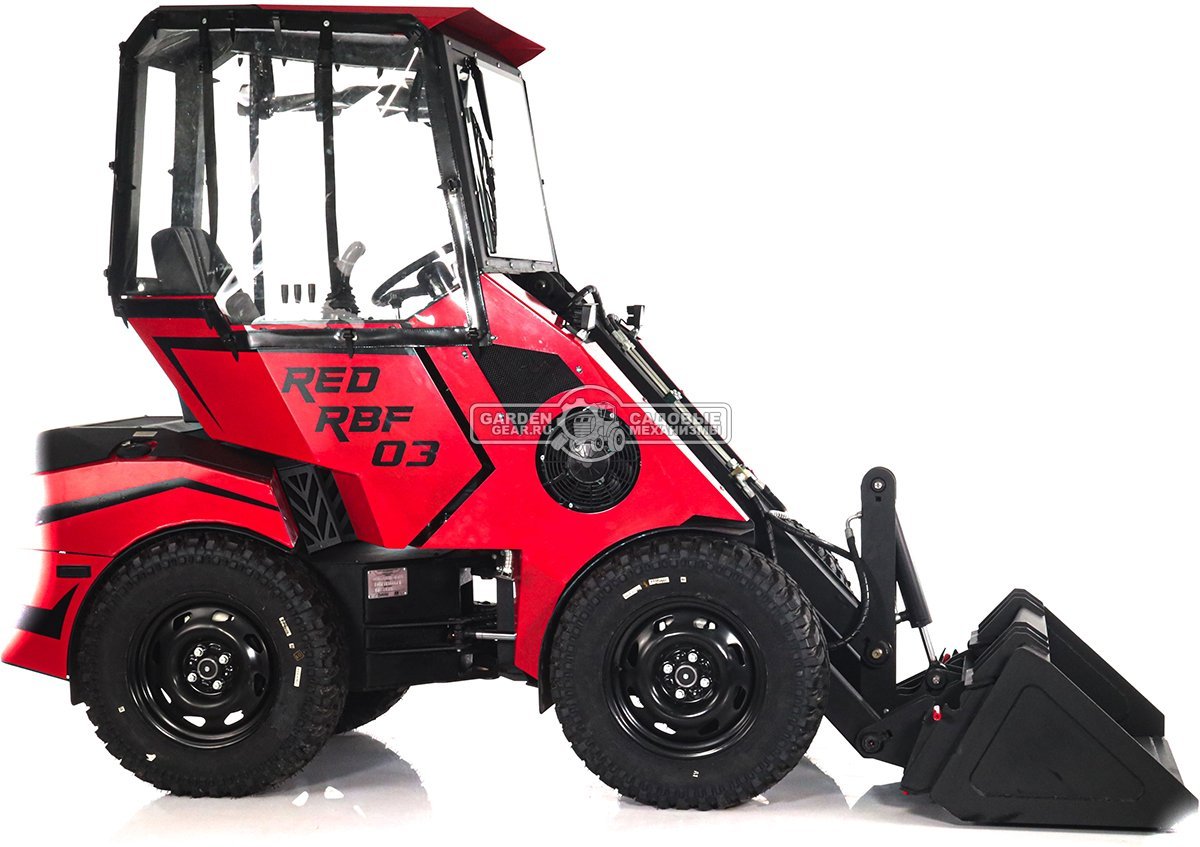 Мини-погрузчик шарнирно сочленённый RED RBF-03 тент + отопитель + джойстик Zongshen GB750EFI 30 л.с., грузоподъемность до 700 кг, ковш 150 л, 1270 кг.
