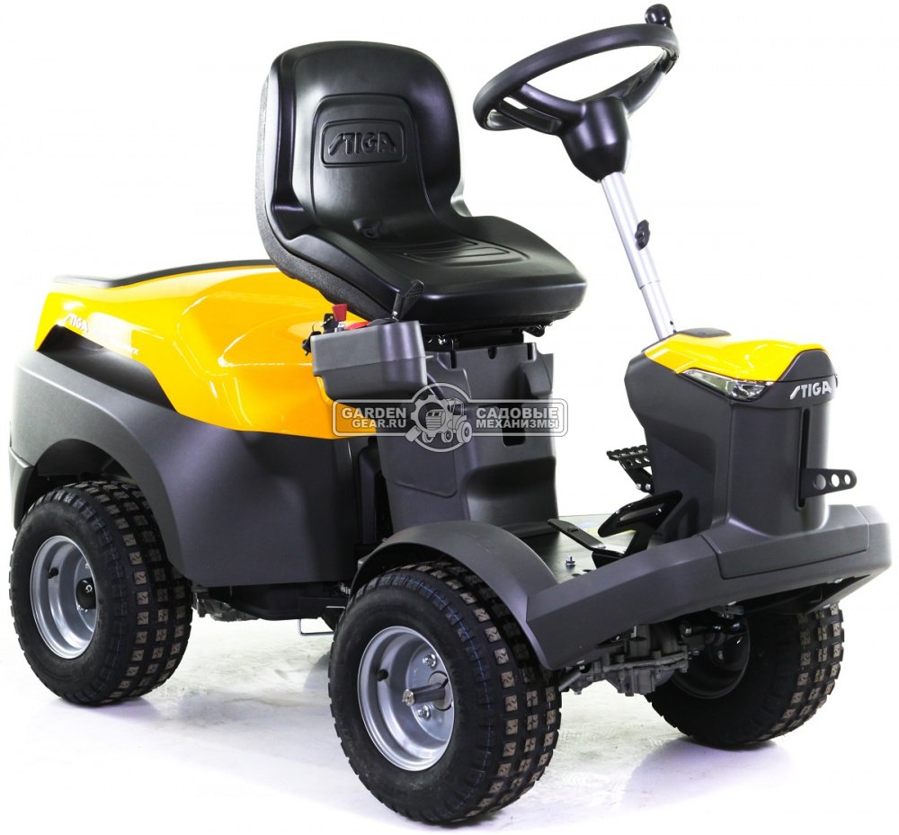 Садовый райдер Stiga Park Compact 340 PWX 4WD без деки (ITA, Stiga ST550 V-Twin, 586 куб.см, полный привод, гидростатика, 226 кг.)