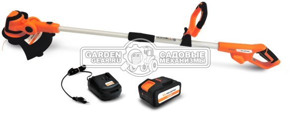 Триммер аккумуляторный Villartec СА20 с АКБ 4 А/ч и ЗУ (PRC, 20В, леска 1.6 мм, телескопич. штанга, 2.0 кг)