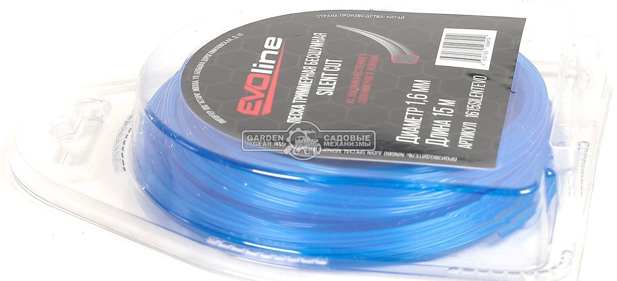 Леска EVOline 1,6 мм, 15 м, витой квадрат, бесшумная