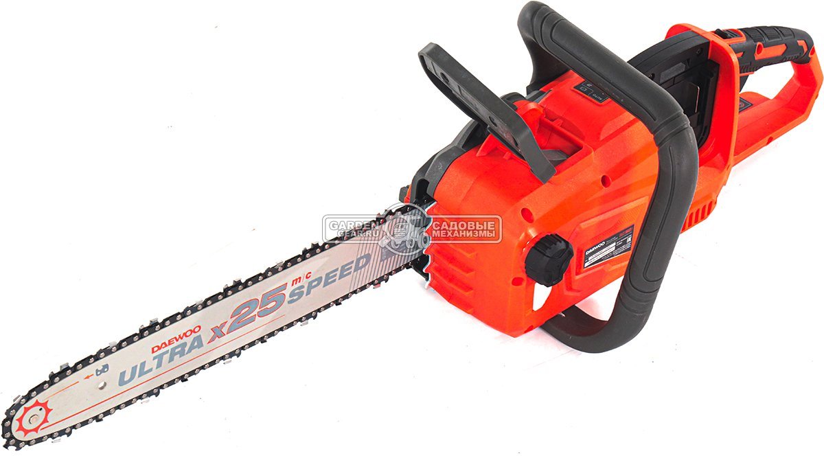 Пила аккумуляторная цепная Daewoo DACS 1642Li 16" SET с 2xАКБ 5 А/ч и ЗУ (PRC, BL 2х21В, натяжение цепи без инструмента, 3/8"-1.1-57E, 4.65 кг)