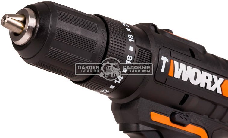 Дрель - шуруповерт ударная аккумуляторная Worx WX370 с 2 АКБ 2 А/ч и ЗУ (PRC, 20В, 50 Нм, кейс, 1.0 кг)