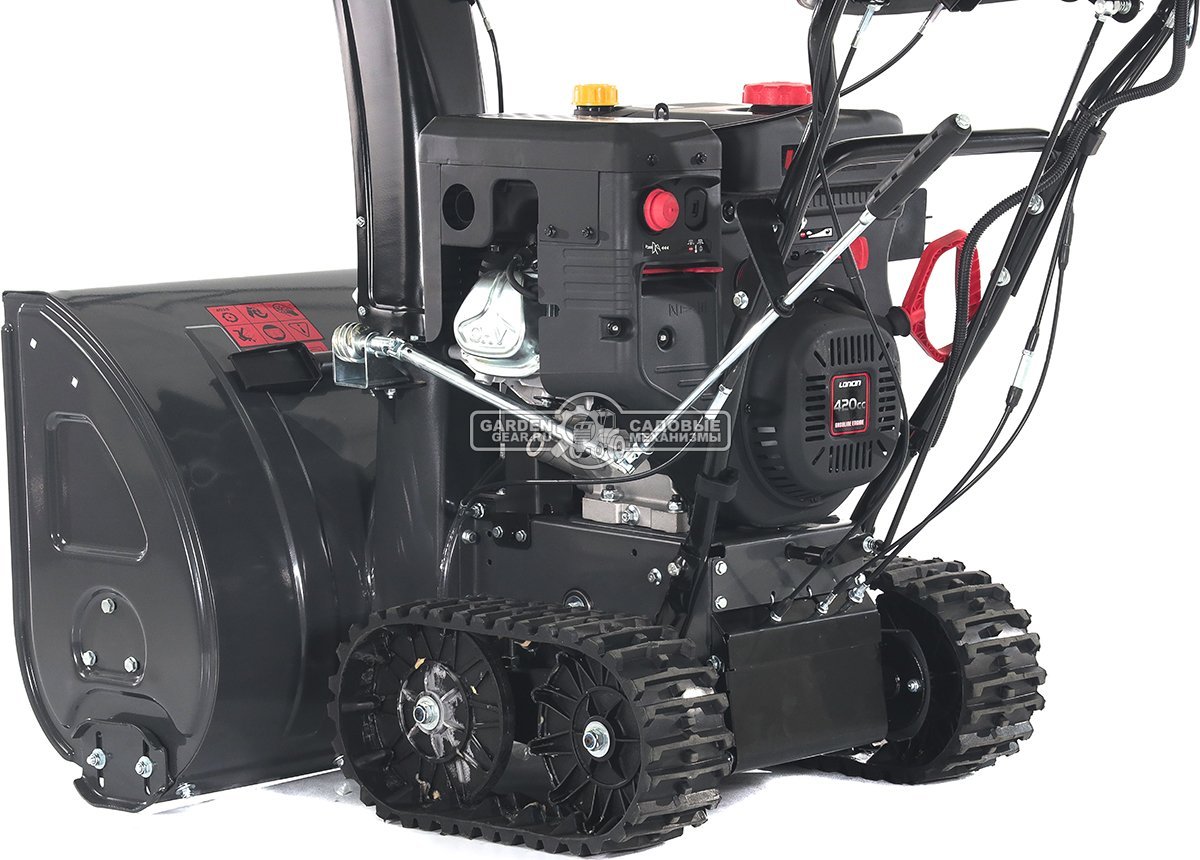 Снегоуборщик Evoline SBG 760 TLE гусеничный (PRC, 76 см, Loncin, 420 см3, эл/стартер 220В, фара, разблокировка гусениц, подогрев рукояток, 130 кг)