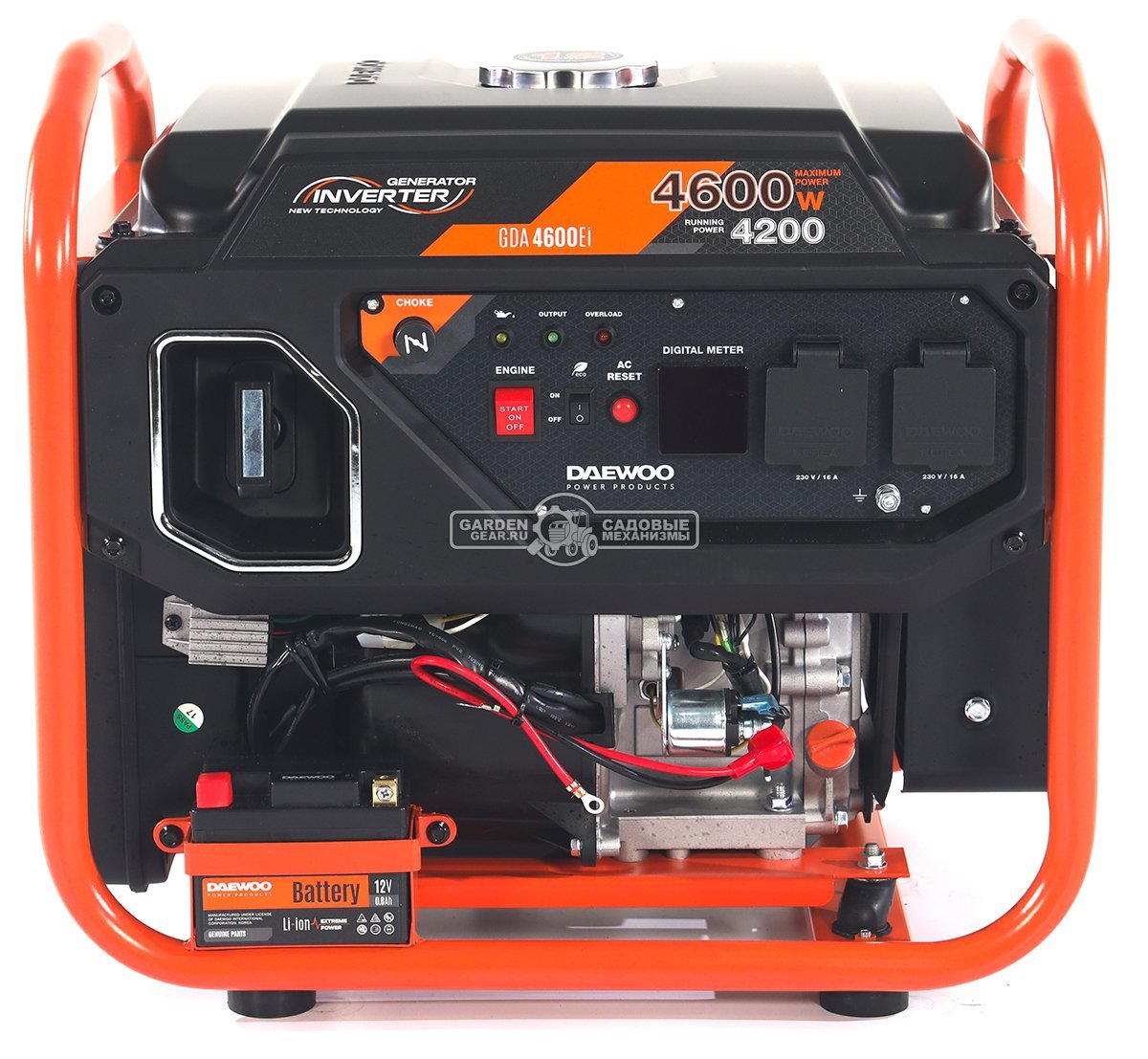 Бензиновый генератор инверторный Daewoo GDA 4600Ei с электрозапуском (PRC, Daewoo, 236 см3, 4,2/4,6 кВт, 12 л, рама, 35 кг)