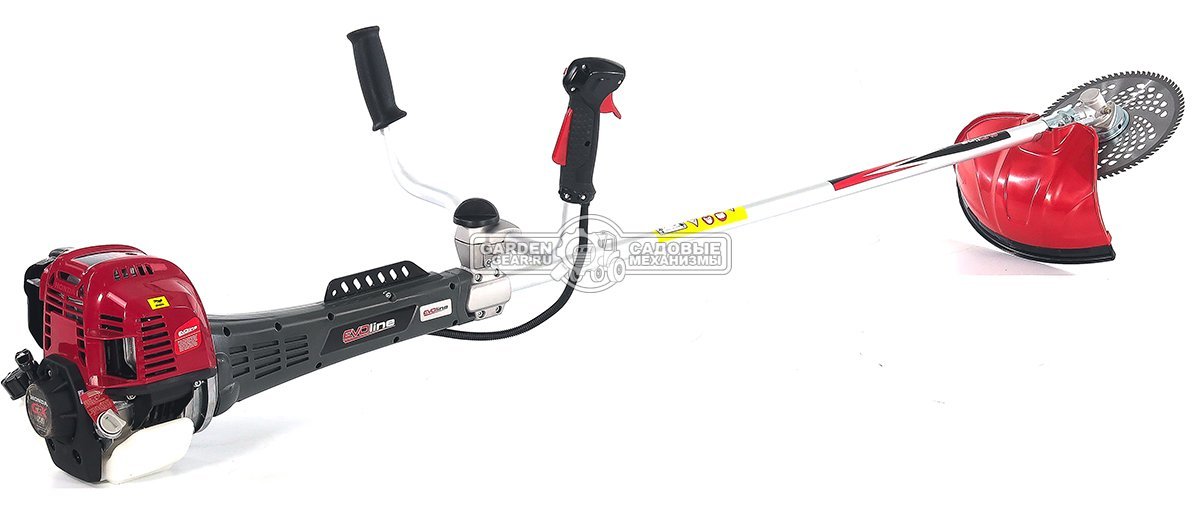 Бензокоса EVOline BCG 50H (4T) 4-х тактная (PRC, Honda 47.9 см3, 2.0 л.с., леска 2.5 мм + нож + пильный диск, ремень, 8.0 кг)