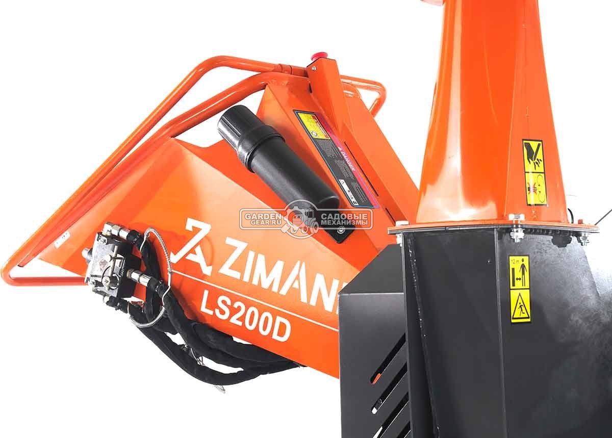 Измельчитель веток ZimAni LS 200 D (PRC, Loncin 764 куб.см., 30 л.с., с эл.старт, вал подачи, дисковый, ветки до 200 мм, одноосный прицеп, 415 кг)