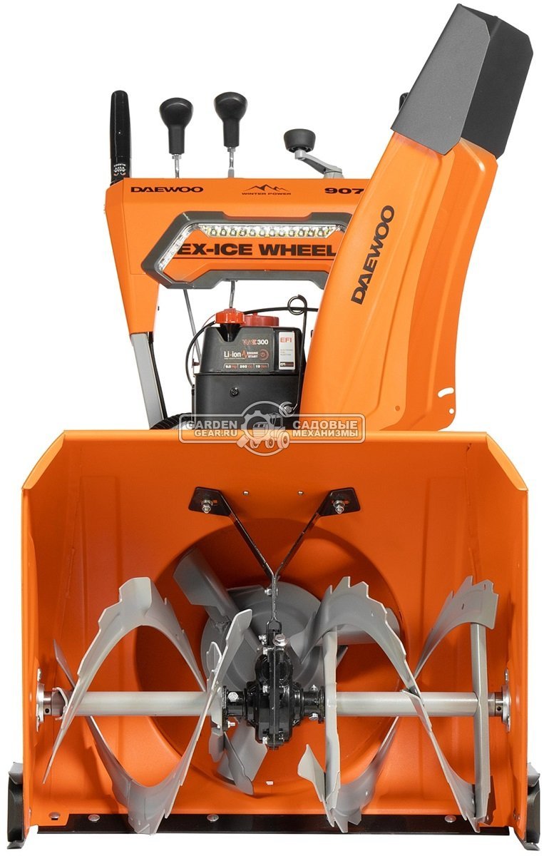 Снегоуборщик Daewoo DAST 9070 (EFI) (PRC, 67 см., Daewoo WXE300 EFI, 260 куб.см., запуск от аккумулятора, скорости 5/2, колеса EX-ICE, 111 кг.)