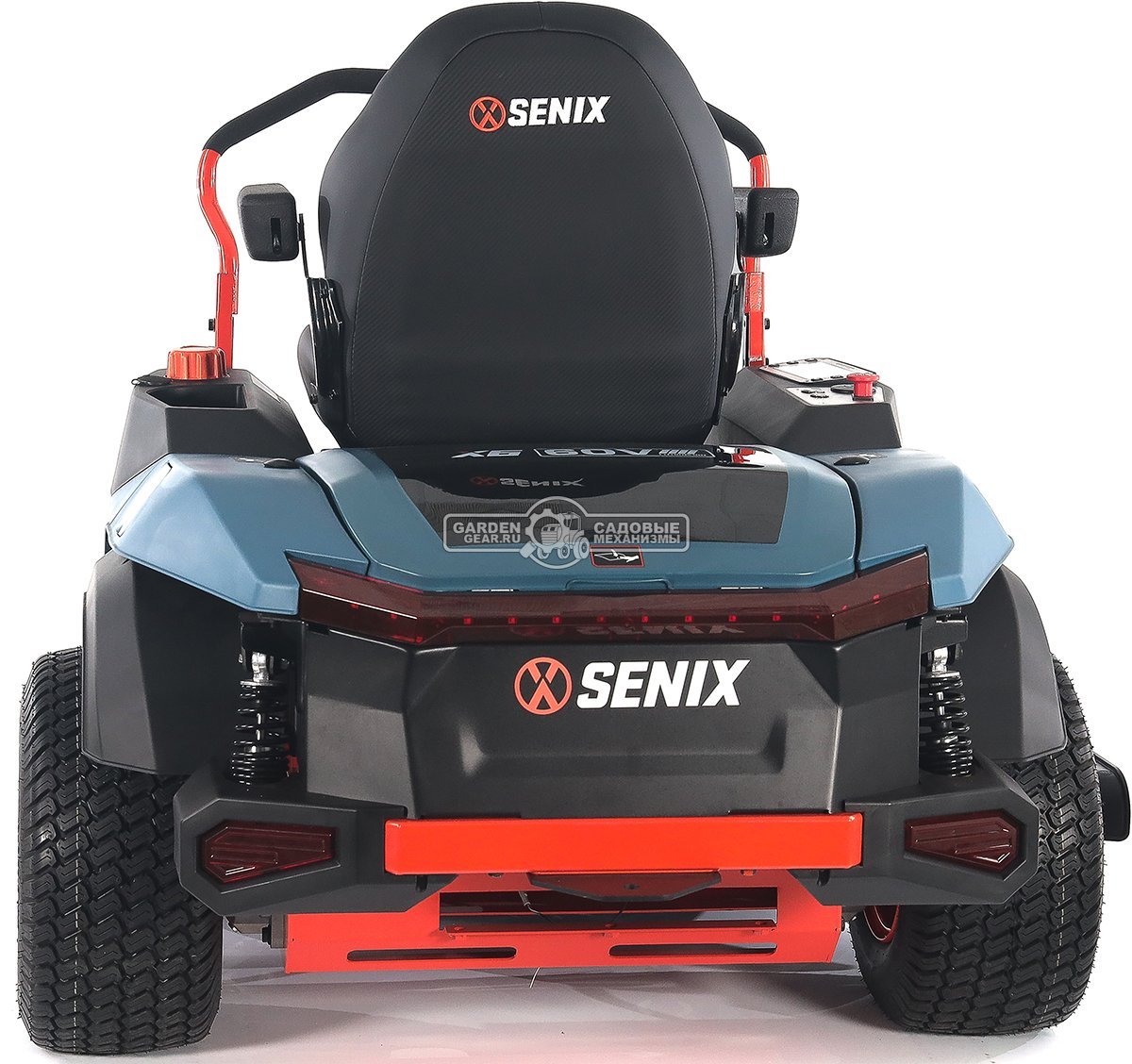 Садовый райдер Senix ZTRX6-M-EU аккумуляторный с 4 АКБ 12 А/ч и ЗУ с нулевым радиусом разворота (PRC, BL 60В, 107 см, 6 слотов для АКБ, LED, 200 кг)