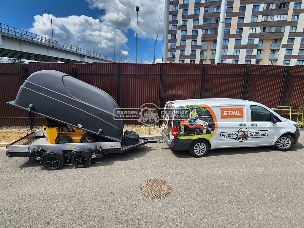 Прицеп с опускающейся платформой на пневмоподвеске Baltic Mechanic Polygon-City PC 750 Спарка для перевозки спецтехники, пневмолифт, крышка, 3500x1500