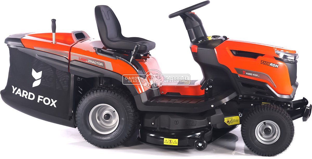 Садовый трактор Yard Fox Optima T 108 RDH (PRC, Loncin V-Twin 586 куб.см., гидростатика, травосборник 260 л, ширина кошения 108 см, 220 кг)