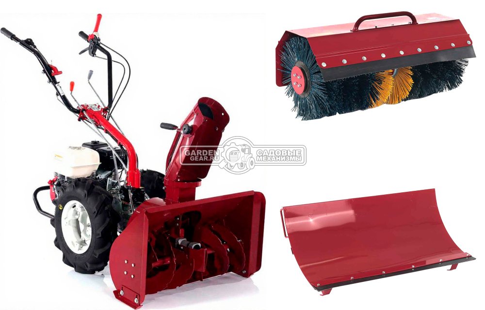 Многофункциональная машина Мобил К G85 D GX270 с отвалом, щеткой и снегоуборщиком (RUS, Honda, 270 см3, 9 л.с., дифференциал, передачи 3+2, 112 кг)