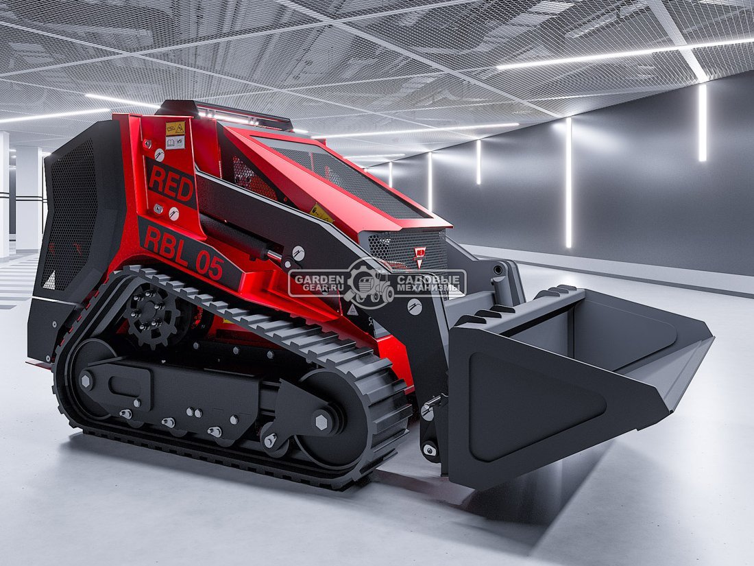 Мини-погрузчик гусеничный RED RBL-05 с платформой оператора Lifan 29 л.с., грузоподъемность до 700 кг., ковш 300 л., 1200 кг.
