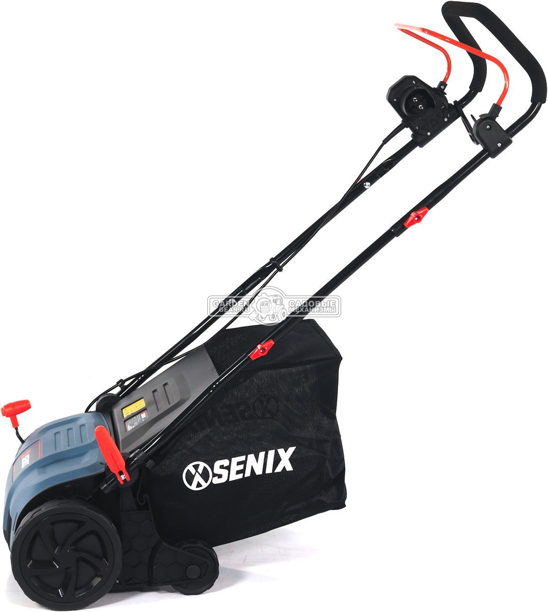 Вертикуттер - аэратор электрический Senix SCE16-L-EU (PRC, 1600 Вт, 38 см, ножи + пружины, пластик, 50 л, 8.1 кг)
