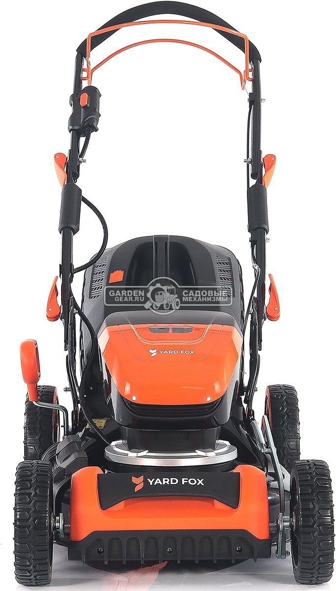 Газонокосилка аккумуляторная самоходная Yard Fox EL4655B SET с АКБ 4.0 А/ч и ЗУ (PRC, BL 60В, 46 см, сталь, 3 в 1, 55 л, 25 кг)