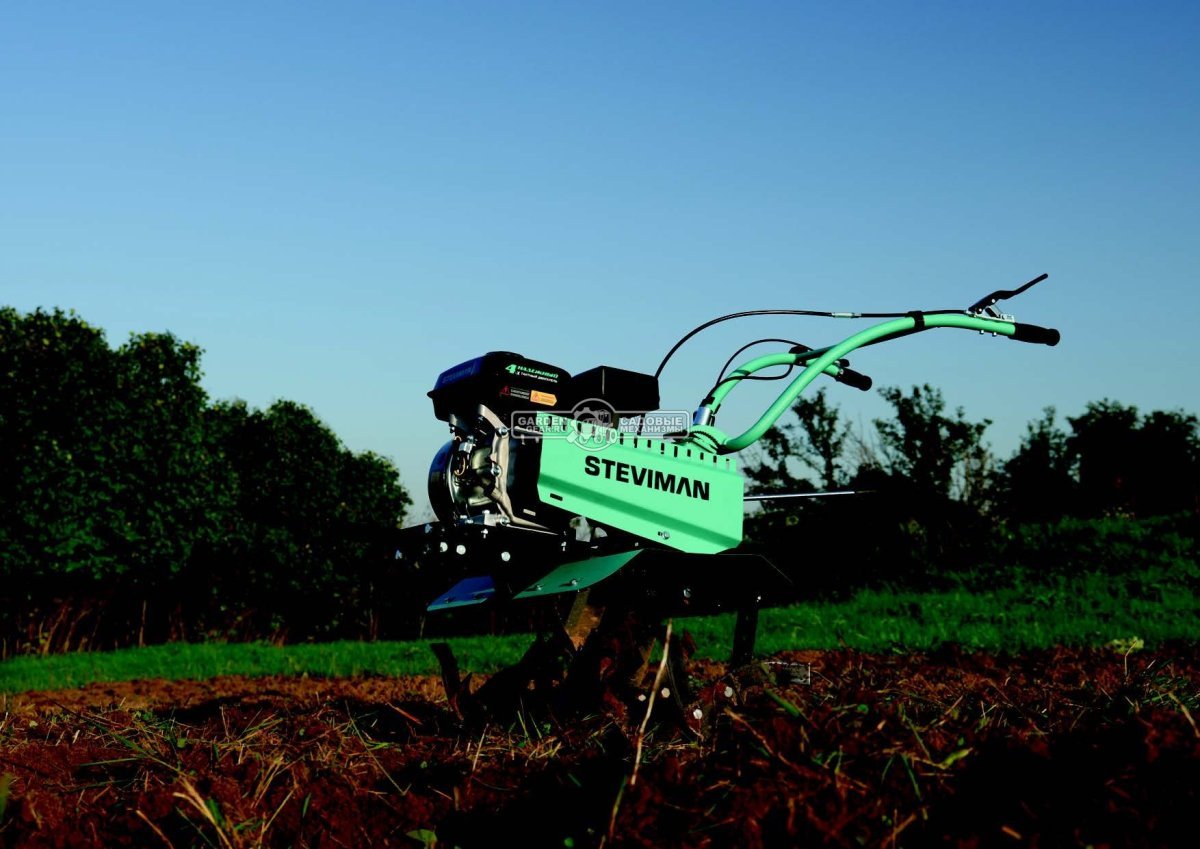 Мотоблок Steviman MT-100 (RUS, колеса 4,00х8, EST 212 см3, 85 см, 2 вперед/1 назад, шкив, 70 кг)