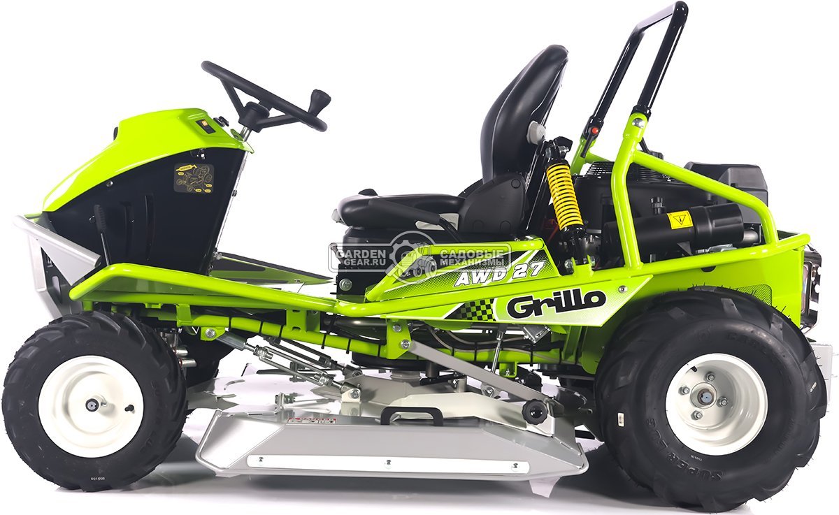 Садовый трактор для высокой травы и работы на склонах Grillo Climber 10.27 4WD (ITA, B&S 8290 CXi, 724 куб.см3, задний выброс, диффер., 98 см, 383 кг)