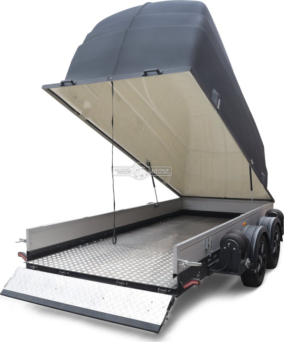 Прицеп с опускающейся платформой на пневмоподвеске Baltic Mechanic Polygon-City PC 750 Спарка для перевозки спецтехники, пневмолифт, крышка, 3500x1500