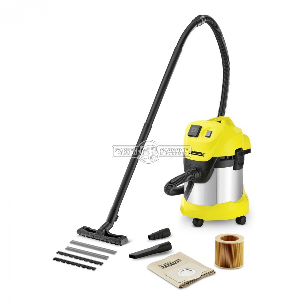 Пылесос сухой и влажной уборки Karcher WD 3 P Premium (ITA, 1000 Вт, 17 л, 5,9 кг)