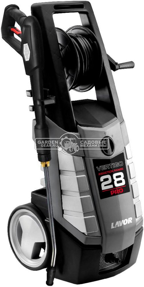 Мойка высокого давления Lavor Vertigo 28 Pro (ITA, 2800 Вт, 180 бар, 510 л/час, бесщеточ. двигатель, барабан + шланг 10 м, 23.5 кг)