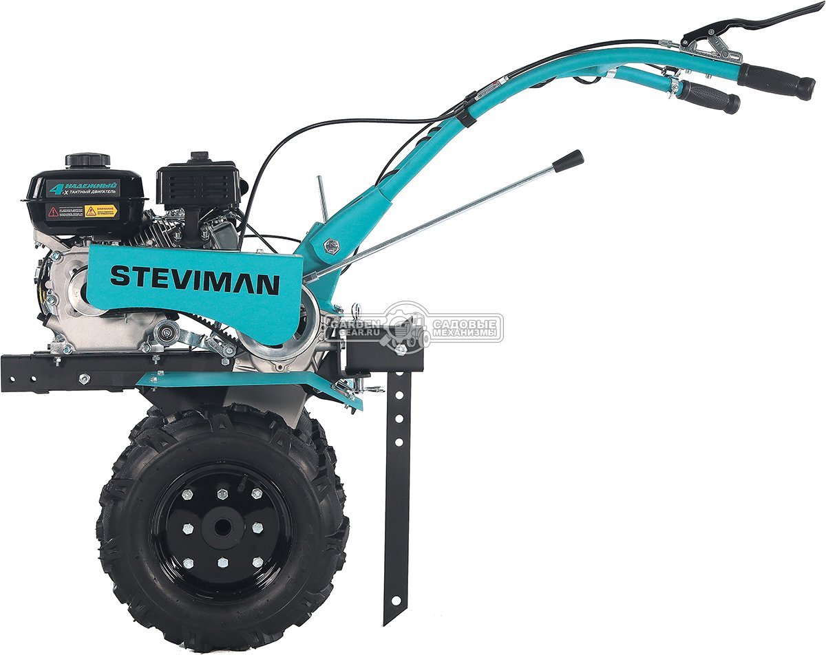 Мотоблок Steviman MT-100 (RUS, колеса 4,00х8, EST 212 см3, 85 см, 2 вперед/1 назад, шкив, 70 кг)