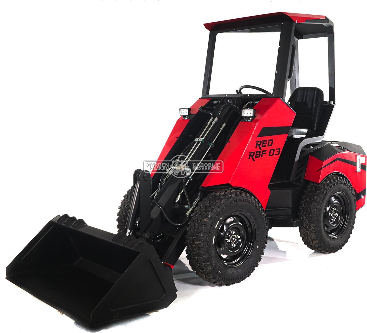 Мини-погрузчик шарнирно сочленённый RED RBF-03 Zongshen GB750EFI 30 л.с., грузоподъемность до 700 кг., ковш 150 л., 1270 кг.