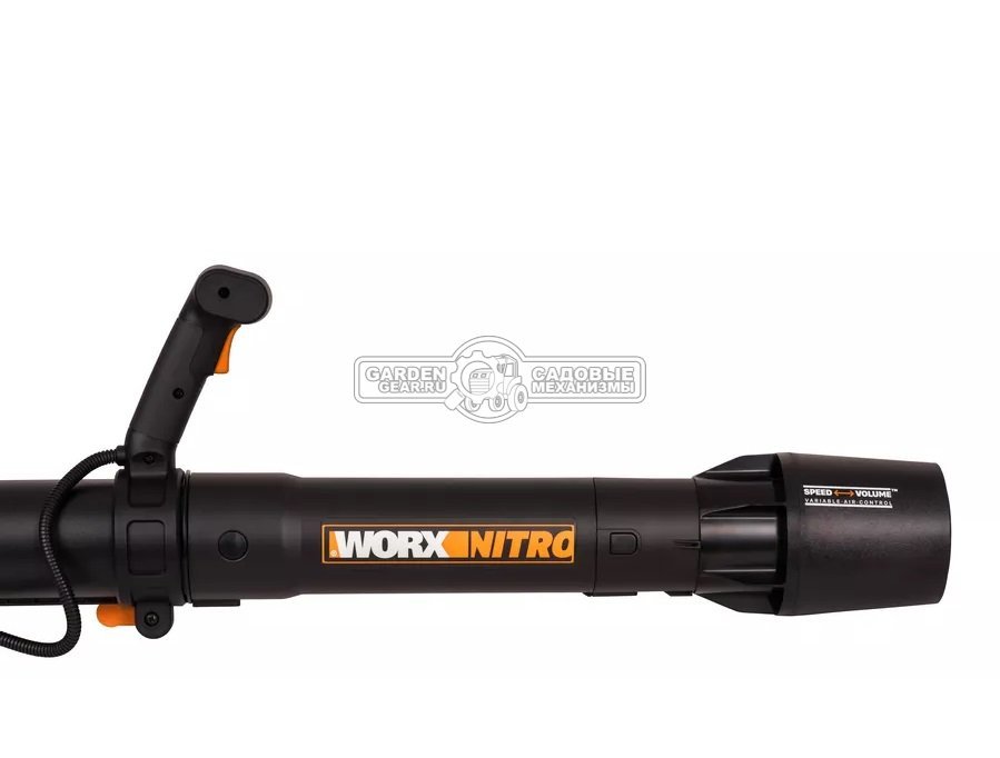 Воздуходувка аккумуляторная ранцевая Worx WG572E с 4 АКБ 4 А/ч и Base Camp ЗУ (PRC, BL 4x20В, 240 км/ч, 11 кг)
