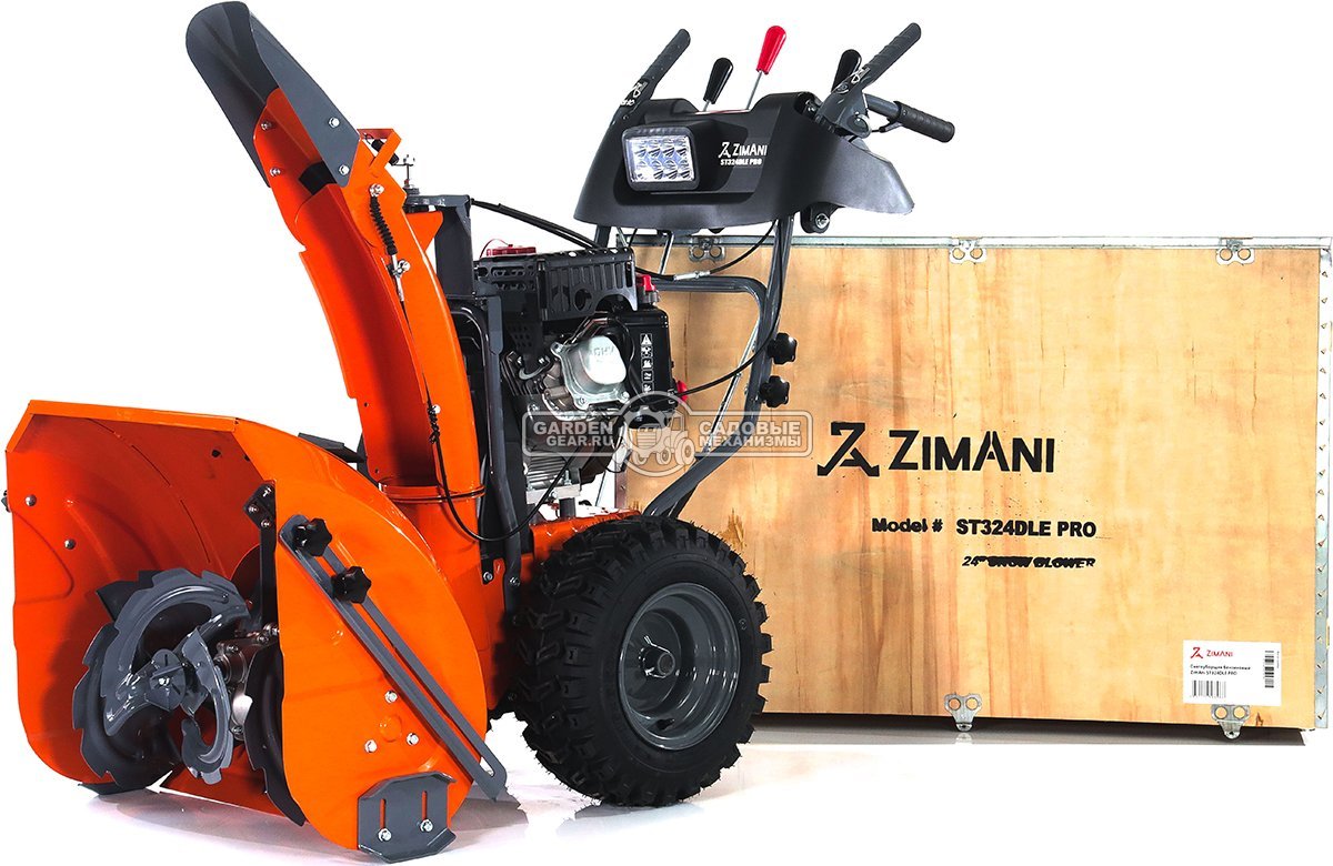 Снегоуборщик ZimAni ST324DLE PRO Quattro Auger (PRC, 61 см, LCT Snow Storm 254 см3, эл/стартер 220В, LED фара, AutoTurn, скорости 6/2, 98 кг.)