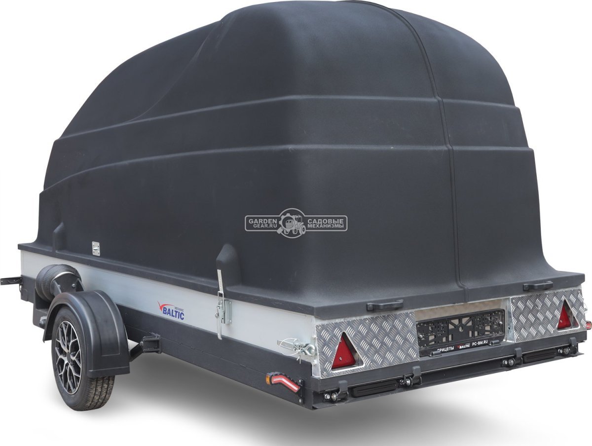 Прицеп с опускающейся платформой на пневмоподвеске Baltic Mechanic Polygon-City PC 750 для перевозки мини-спецтехники, пневмолифт, крышка, 3500x1500