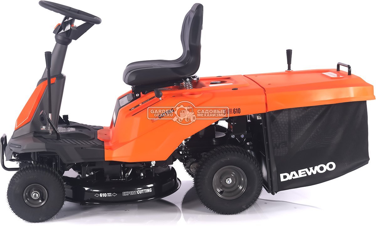 Садовый минирайдер Daewoo DWR 610 (PRC, Daewoo, 225 куб.см., полуавтомат CVT, травосборник 150 л., ширина кошения 61 см., 3 в 1, 127 кг.)