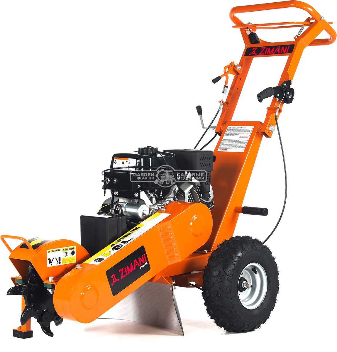 Измельчитель пней ZimAni SG350E PRO с эл/стартером (PRC, Loncin, 420 см3, Greenteeth blade, диаметр фрезы 300 мм, 104 кг)