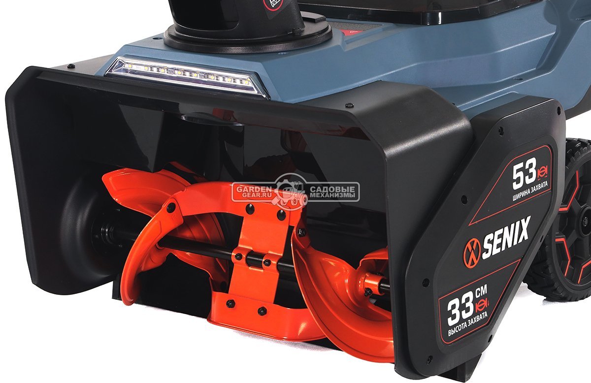 Снегоуборщик аккумуляторный Senix STX6-H-EU с АКБ 6 А/ч и ЗУ (PRC, Li-ion BL 60В, 3500 Вт, ширина 53 см, LED фара, подогрев рукоятки, 15 кг)