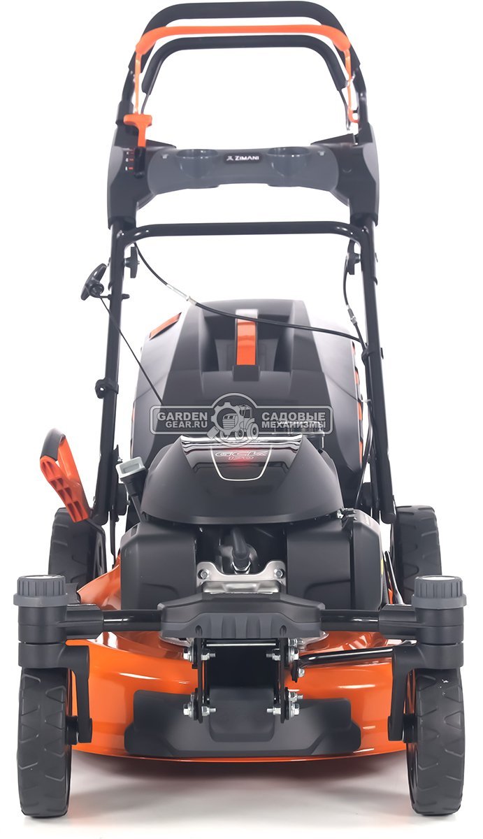 Газонокосилка бензиновая ZimAni LC251HVR с рояльными колесами (PRC, 51 см, Honda 166 см3, 3 в 1, Quattro Blade, вариатор, 70 л, 40 кг)