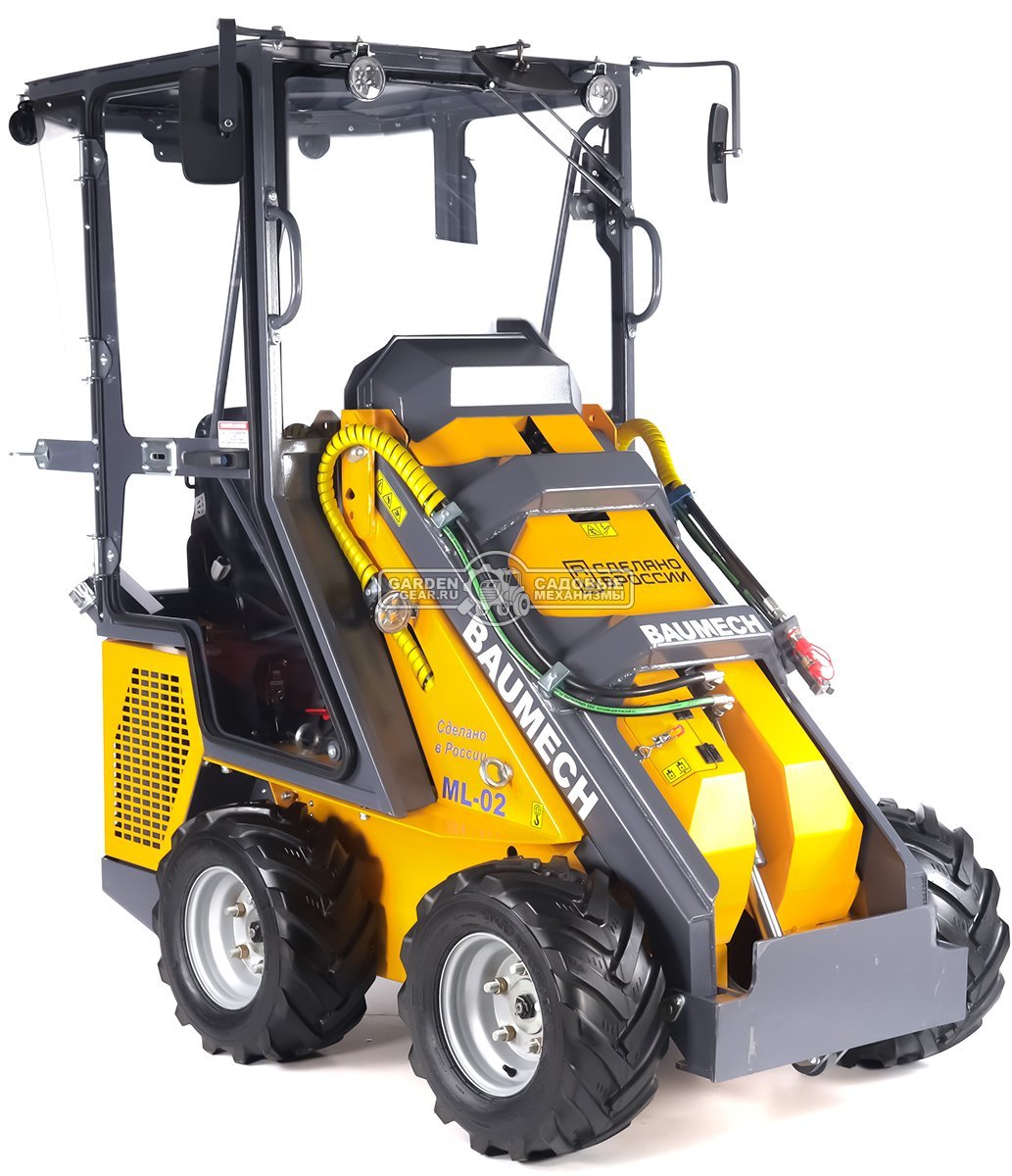 Универсальная машина мини-погрузчик Baumech ML-02 Pro с зимней кабиной с двигателем Zongshen GB750 EFI V-Twin инжектор