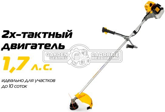 Бензокоса Champion T443S-2 (PRC, 42.7 куб.см., 1.25 кВт/1.7 л.с., диск 40T/255 + леска 2.4 мм, неразборная, 7.8 кг)