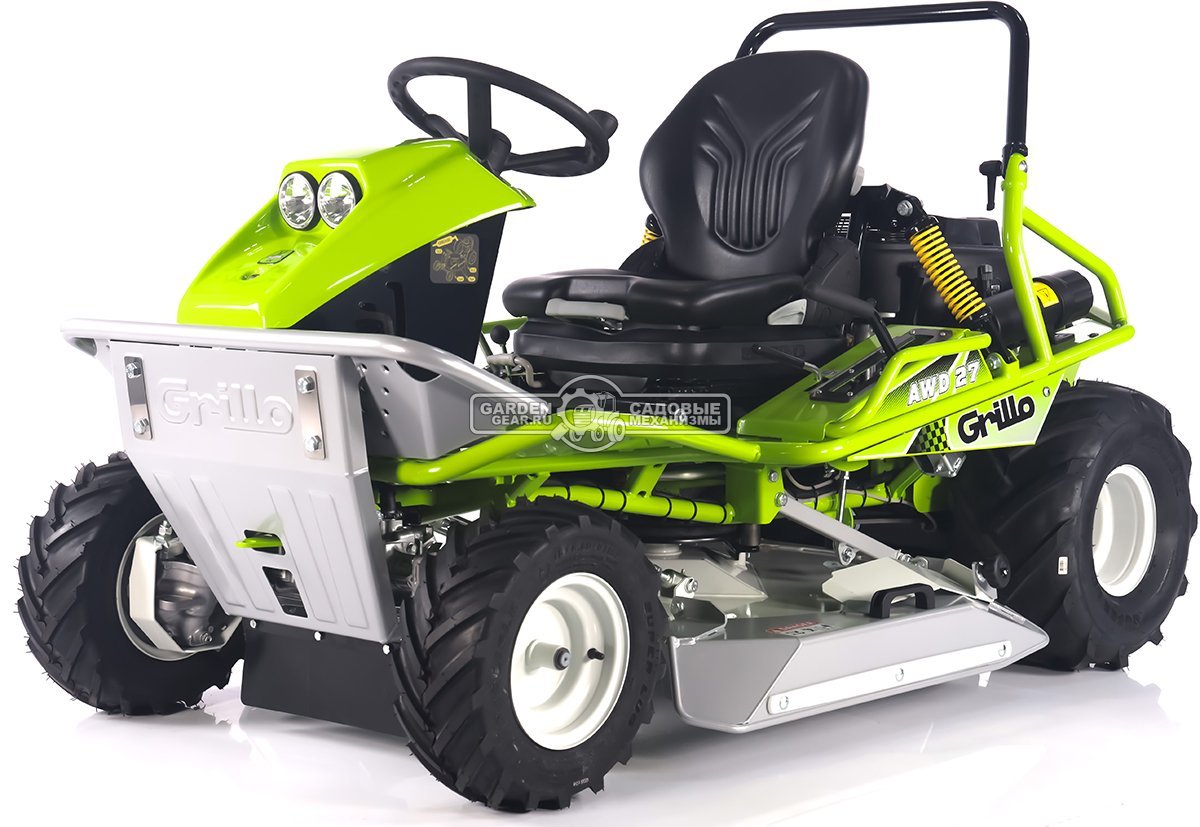 Садовый трактор для высокой травы и работы на склонах Grillo Climber 10.27 4WD (ITA, B&S 8290 CXi, 724 куб.см3, задний выброс, диффер., 98 см, 383 кг)