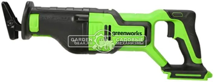 Пила сабельная аккумуляторная GreenWorks GPT-BLRS-1 без АКБ и ЗУ (PRC, BL 24В, 115 мм дерево / 80 мм сталь, 1.85 кг)