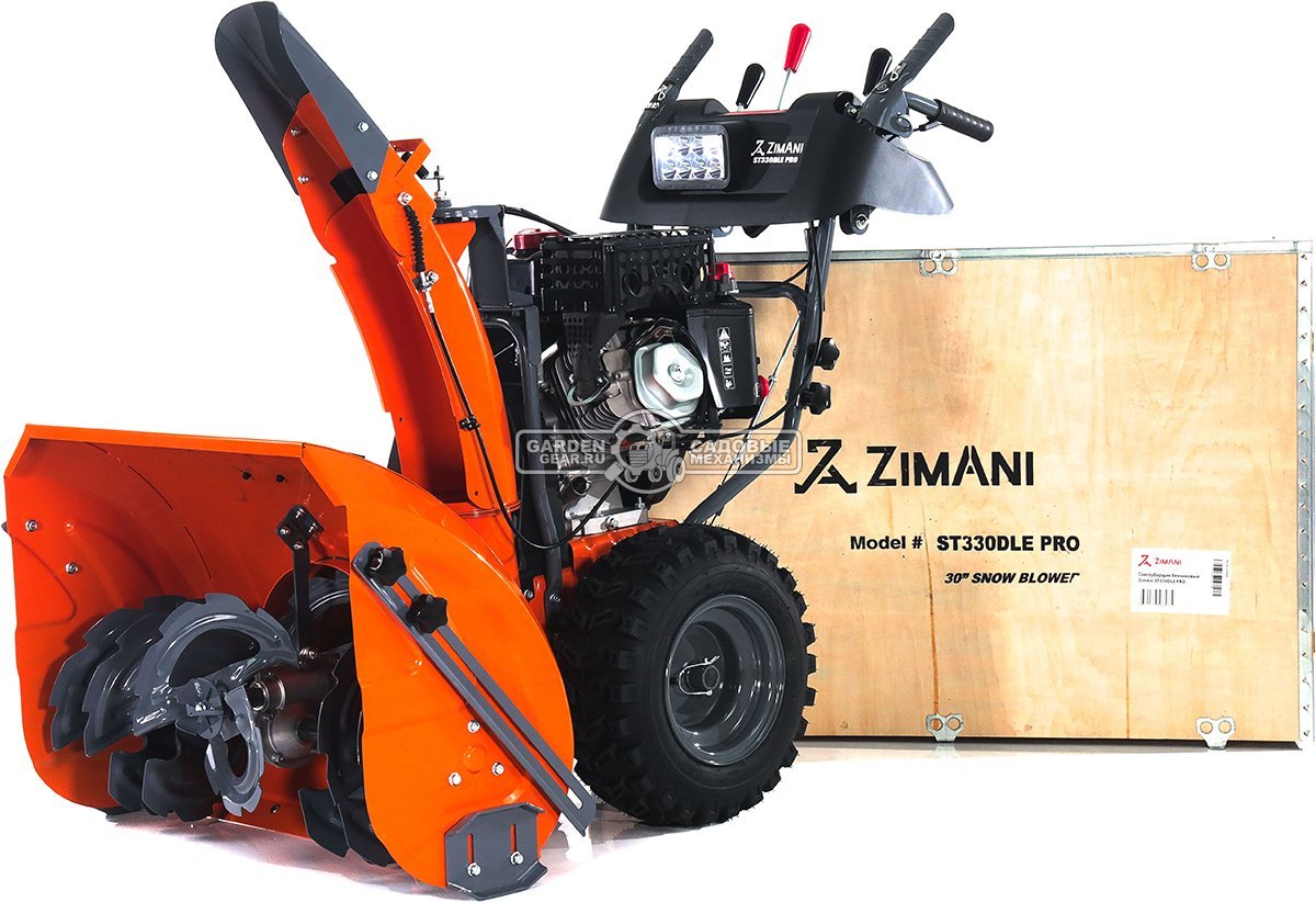 Снегоуборщик ZimAni ST330DLE PRO Quattro Auger (PRC, 76 см, LCT Snow Storm 414 см3, эл/стартер 220В, LED фара, AutoTurn, скорости 6/2, 115 кг.)