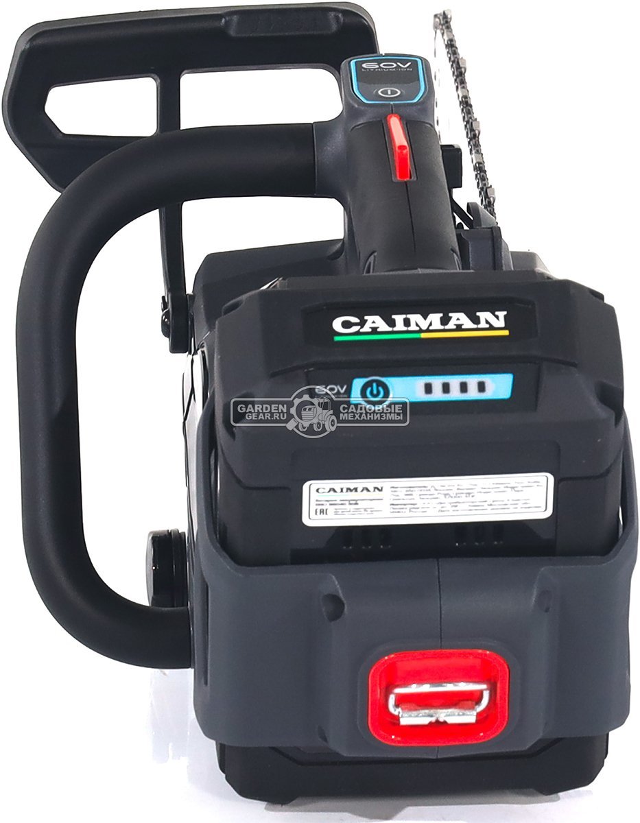 Пила аккумуляторная цепная Caiman ENO CSTi14 14" с АКБ B6040 и ЗУ C6055 (RUS, BL 60В, Standart Connect, 3/8"-1.1-52E, 2,0 кг.)