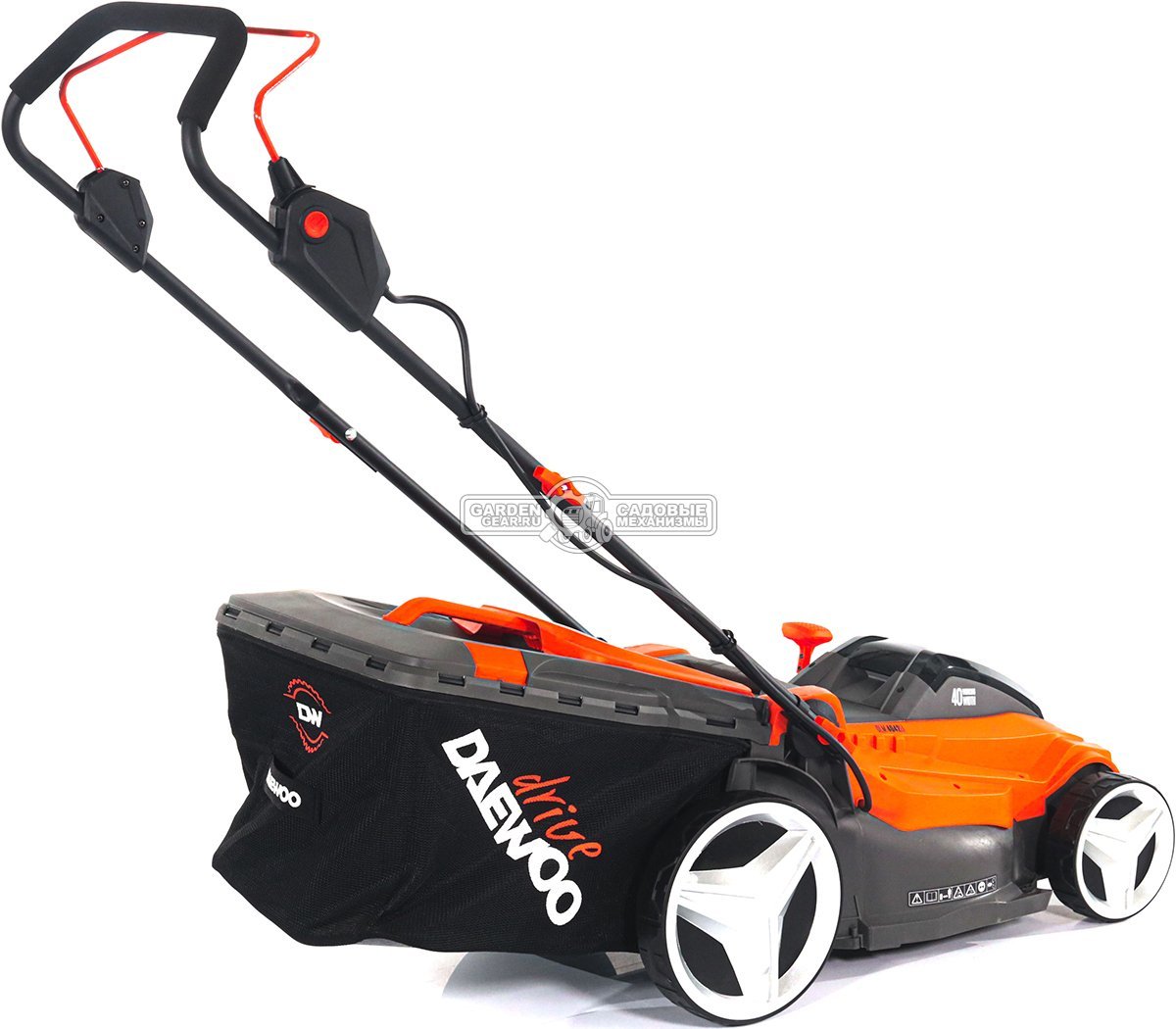 Газонокосилка аккумуляторная Daewoo DLM 4042Li SET с 2 АКБ 5 А/ч и ЗУ (PRC, 40 см, BL 2x21В, пластик, мульчирование, 50 л, 13.2 кг)