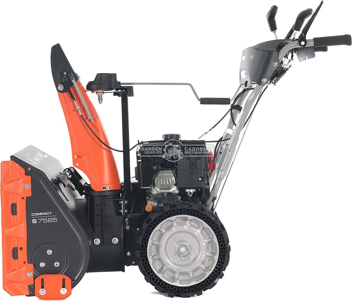 Снегоуборщик Daewoo S 7565 (PRC, 65 см., Daewoo, 220 см3, скорости 6/2, колеса EX-ICE, запуск от аккумулятора 21В, фара, 67 кг.)