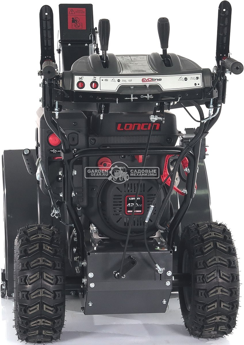 Снегоуборщик Evoline SBG 760 LE (PRC, 76 см, Loncin, 420 см3, эл/стартер 220В, фара, автоматич. дифференциал, скорости 6/2, подогр. рукояток,130 кг)