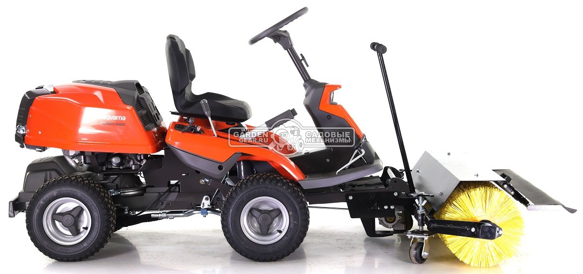 Щетка ZimAni RB-100 для райдеров Husqvarna / Stiga в комплекте с защитой от брызг (для установки требуется монтажная рама)