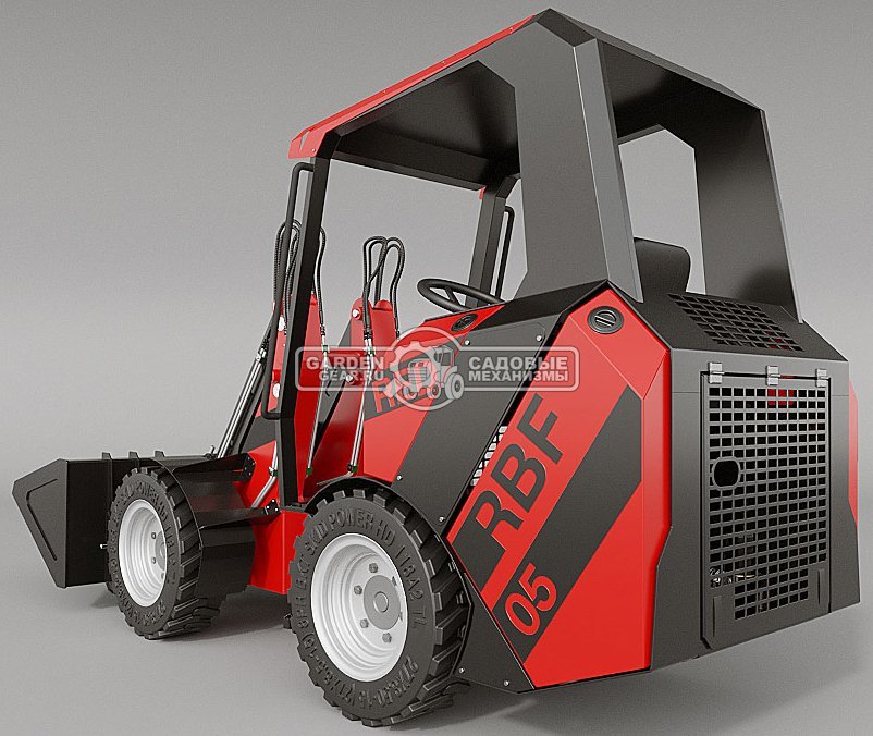 Мини-погрузчик шарнирно сочленённый RED RBF-05 с открытой кабиной Lifan 37 л.с., грузоподъемность до 1000 кг., ковш 300 л., 1600 кг.