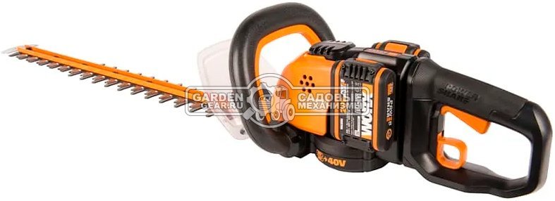Кусторез аккумуляторный Worx WG284E.1 с 2 АКБ 2 А/ч и ЗУ (PRC, 2х20В, нож 60 см, 27 мм, 4.2 кг)