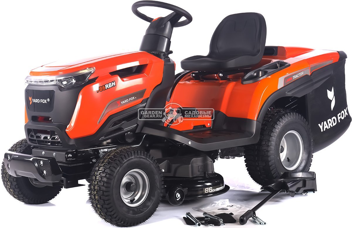 Садовый трактор Yard Fox Optima T 86 RBH (PRC, Loncin 432 куб.см., гидростатика, травосборник 260 л, ширина кошения 86 см, 190 кг)